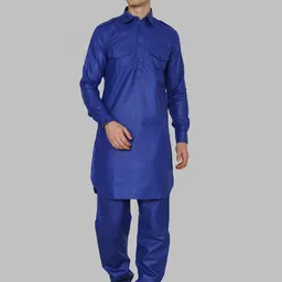 ROYAL KURTA Men Blue Kurta with Salwar-image-88