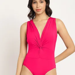 EROTISSCH Solid V-Neck Bodysuit-image-82