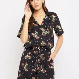 Color Cocktail Women Black & Red Floral Printed Playsuit-picture-32