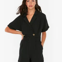 Trendyol Women Black Solid Jumpsuit-picture-43