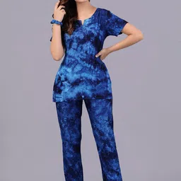 Bachuu Tie and Dye Round Neck Night suit-picture-31