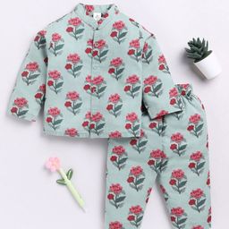 Clt.s Unisex Kids Floral Printed Pure Cotton Night suit-picture-6