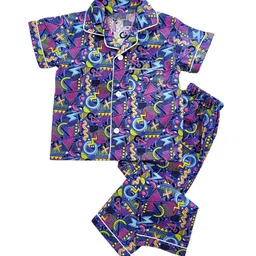 Freesia Array Unisex Kids Printed Night suit-picture-2