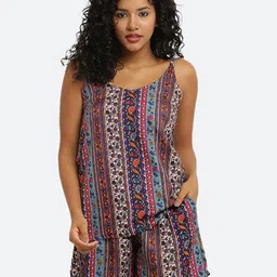 USA FANTASY Ethnic Motifs Printed Top & Shorts-image-40