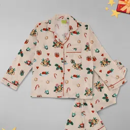 Pyjama Party Kids Conversational Printed Pure Cotton Night suit-image-54
