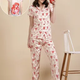 FABINALIV Printed Shirt With Pyjamas-image-32