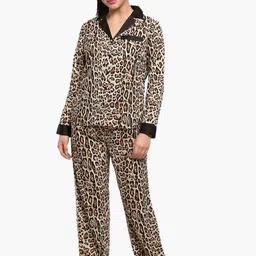 PRETTY LOVING THING Women Animal Printed Shirt and Pyjama Night suit-image-32