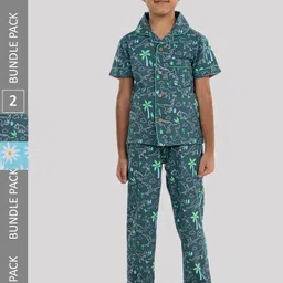 Growing Tree Kids Pack Of 2 Printed Pure Cotton Night Suit-picture-8