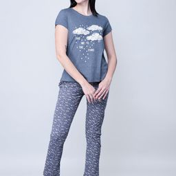 LYRA Women Grey Printed Pure Cotton Night suit-image-120