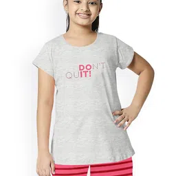 FUNKRAFTS Girls Typography Printed Pure Cotton Night Suit-image-84