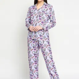 Pyjama Party Women Cotton Blend Printed Night suit-image-76