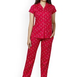 Foxy Conversational Printed Pure Cotton Night suit-image-69