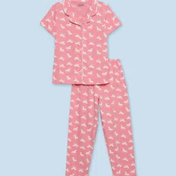 mackly Girls Conversational Printed Night suit-picture-29