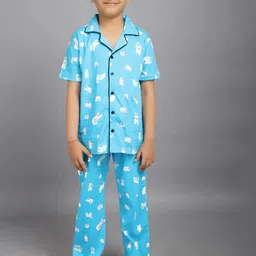 Ninos Dreams Kids Printed Pure Cotton Night suit-image-21