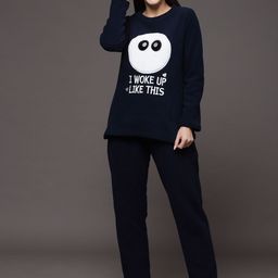 Sweet Dreams Polar Fleece Applique Detail Winter Pyjama Set-image-1
