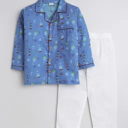 BAESD Boys Conversational Printed Pure Cotton Night suit-16