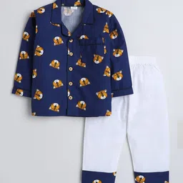 BAESD Boys Graphic Printed Lapel Collar Pure Cotton Night suit-picture-47