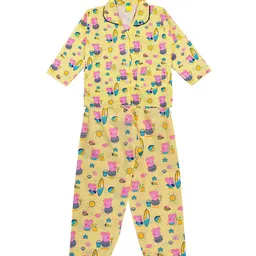 Wish Karo Boys Yellow & Blue Printed Night suit-picture-22
