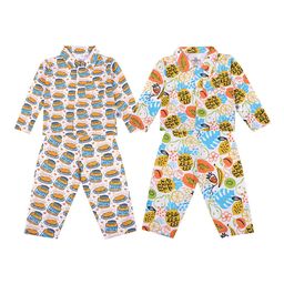The Mom Store Unisex Kids White & Blue Printed Night suit-picture-10