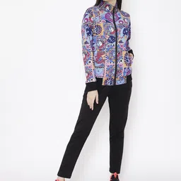 Chkokko Women Blue & Black Printed Tracksuit-picture-32
