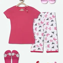 SINI MINI Girls Conversational Printed Pure Cotton Night Suit-picture-17