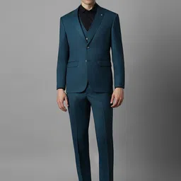 Louis Philippe Single-Breasted Slim-Fit Three Piece Formal Suit-55