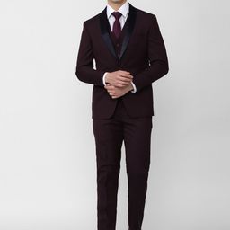 Peter England Elite Men Brown Solid Single-Breasted Slim-Fit Three-Piece Formal Suit-picture-4