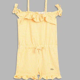 ELLE Girls Yellow Checked Jumpsuit-18