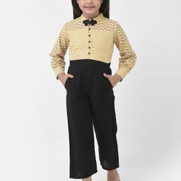 Eavan Girls Self Design Mandarin Collar Basic Jumpsuit-image-6