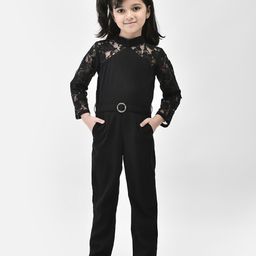 Eavan Girls Self Design Basic Jumpsuit-image-4