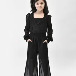 Eavan Girls Square Neck Puff Sleeves Basic Jumpsuit-image-38