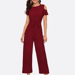 LONDON BELLY Women Maroon Basic Jumpsuit-picture-48
