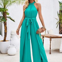 StyleCast Green Halter Neck Basic Jumpsuit-picture-37