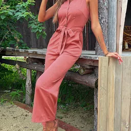 StyleCast Pink V-Neck Sleeveless Jumpsuit-picture-42