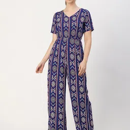 Moomaya Ethnic Motifs Printed Basic Jumpsuit-11