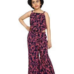 KiddoPanti Girls Waist Cut Out Printed Basic Jumpsuit-image-78