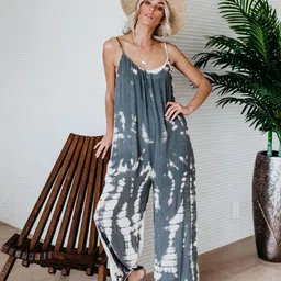 StyleCast Grey & White Printed Shoulder Straps Basic Jumpsuit-picture-43