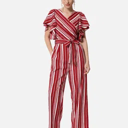 ALL WAYS YOU Striped V-Neck Basic Jumpsuit-image-27