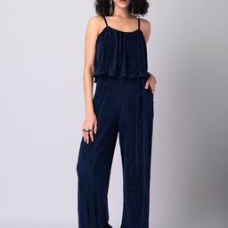 FabAlley Navy Blue Shoulder Strap Basic Jumpsuit-picture-14