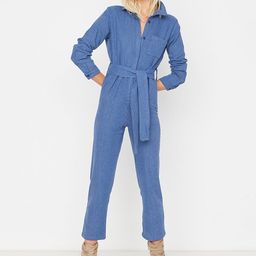 Trendyol Women Blue Basic Pure Cotton Jumpsuit-picture-36