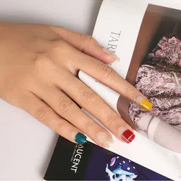 LICK 12 Pcs Matte Artificial Press On Nails With Application Kit-44
