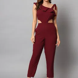 emeros Stylized Tie-up One-shoulder Waist-Cut Detail Jumpsuit-picture-33