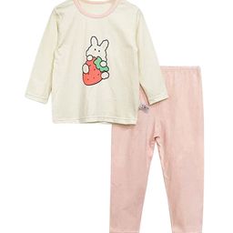 StyleCast Girls Pink & White Printed Night suit-image-44