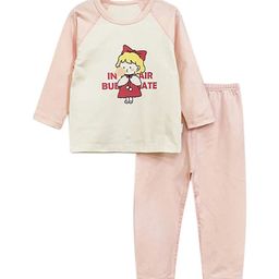 StyleCast Girls Pink & White Colourblocked Night suit-image-43
