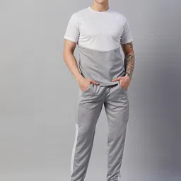 CHROME & CORAL Men Colourblocked Tracksuit-image-76