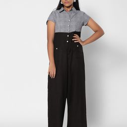 TeenTrums Girls Checked Basic Jumpsuit-16