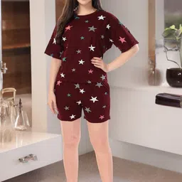 Xivir Geometric Printed Pure Satin Night suit-picture-43