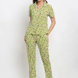 EROTISSCH Women Green & Pink Printed Night suit-image-76