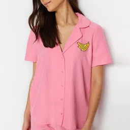 Trendyol Embroidered Lapel Collar Shirt With Shorts-picture-35