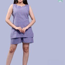 Krati Creations Pack Of 2 Floral Printed Pure Cotton Night suit-image-84